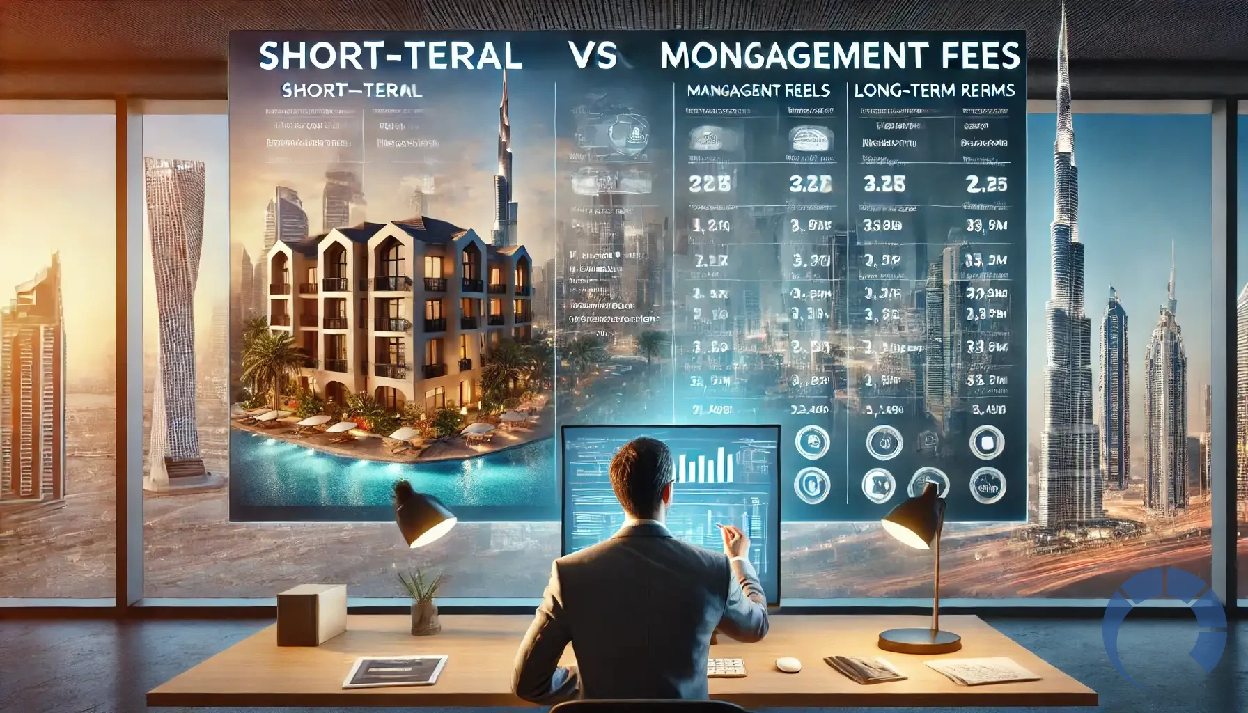 comparing management fees for short-term and long-term rentals in Dubai