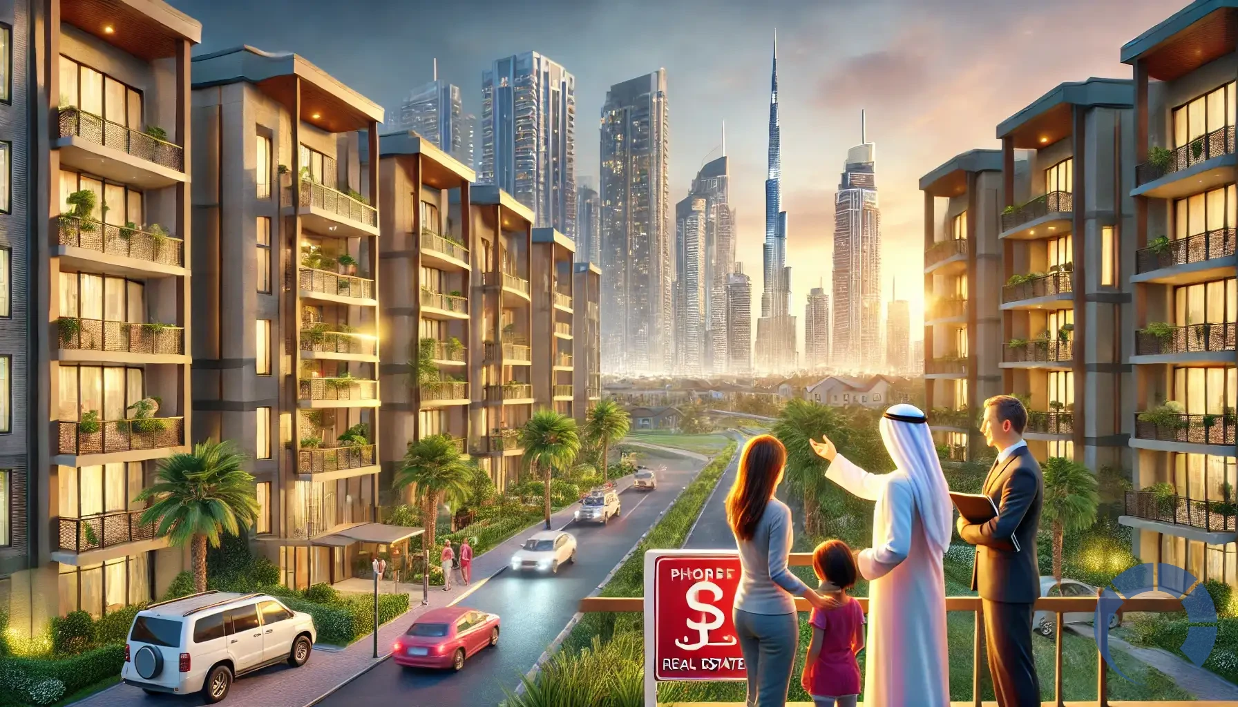 DALL·E 2024-12-27 19.24.27 - A high-resolution, realistic image showing affordable residential properties in Dubai with a focus on helping new investors from currency-crisis count