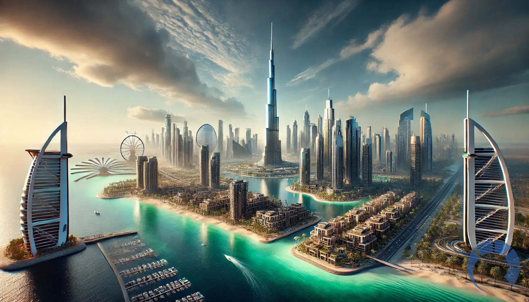 Dubai’s real estate market. The scene showcases a