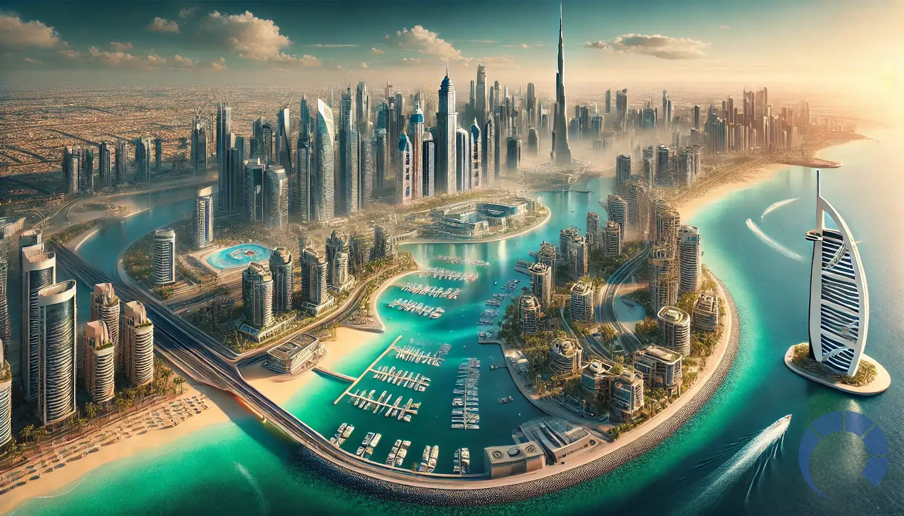 Dubai’s top real estate investment neighborhoods in 2025. The image features the