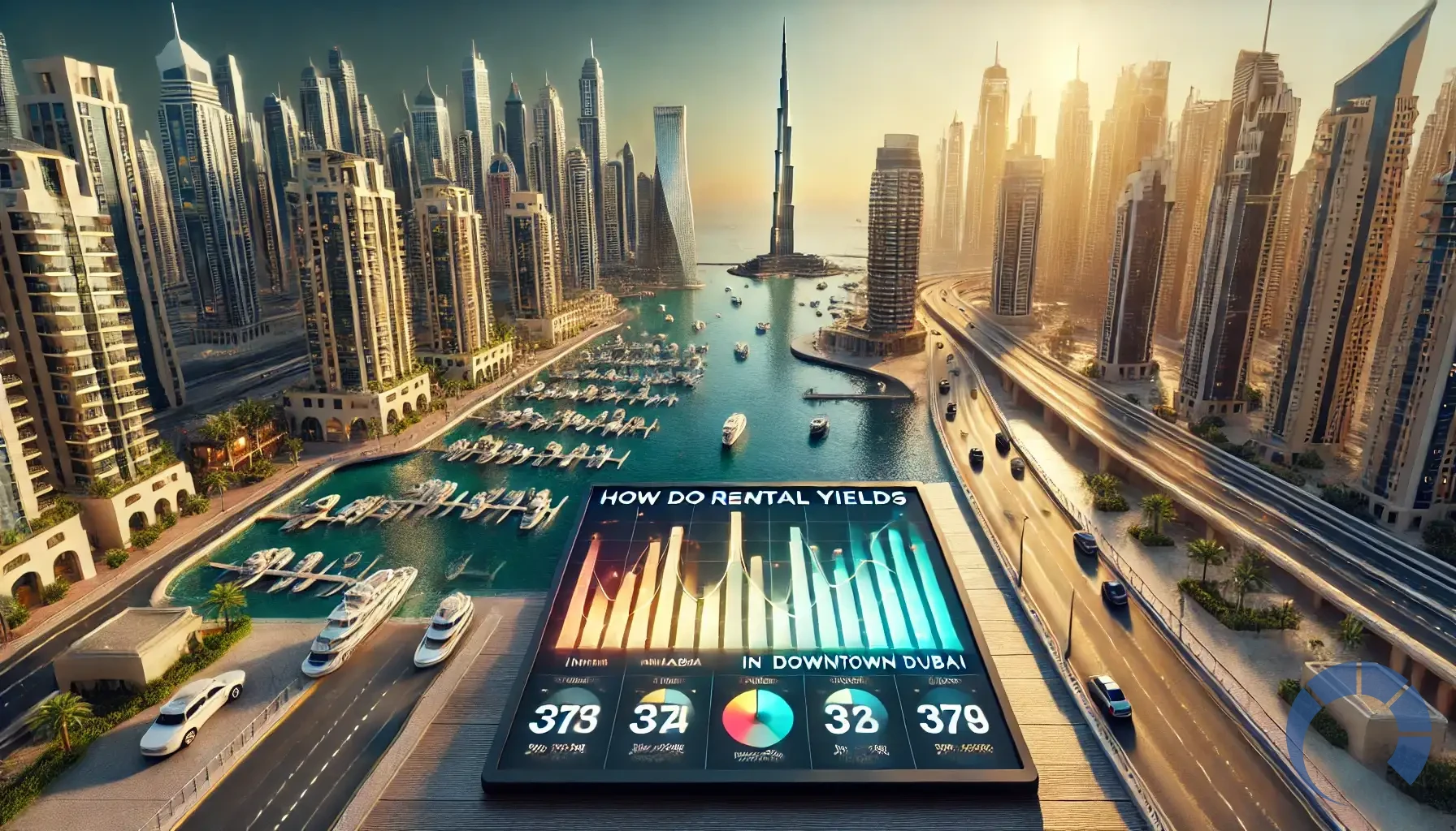 How do rental yields in Dubai Marina compare to those in Downtown Dubai