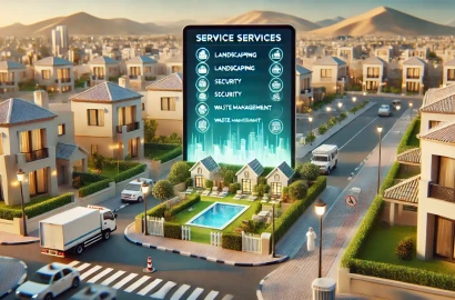 What services are included in the service charges for villas in International City, Dubai